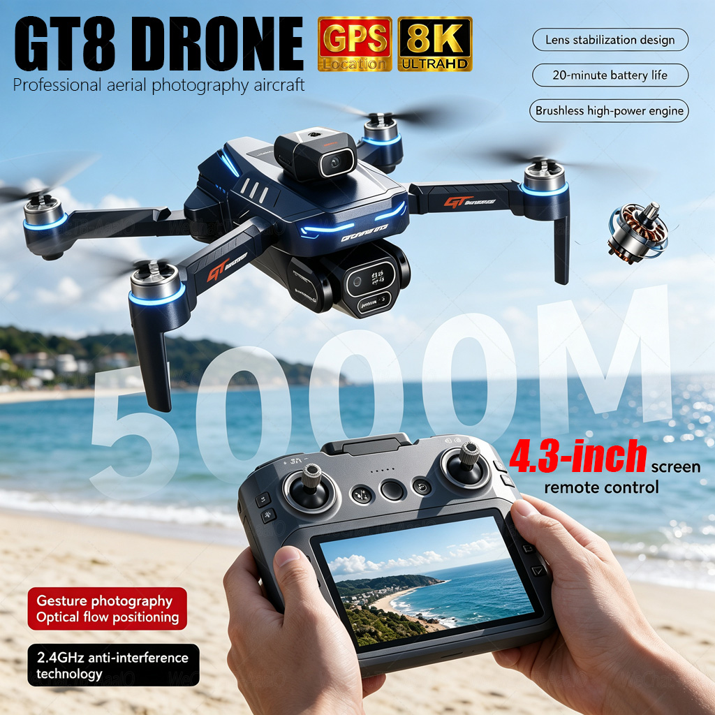 NOWY Dron GT8 HD RC 4K Profesj – Drone Multispectral recenzja i cena